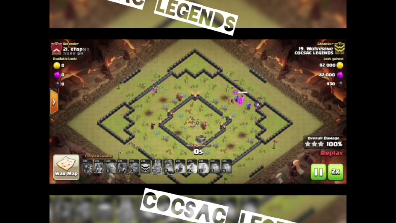 COCSAC Legends clash of clans 3star attacks Th10 and Th9