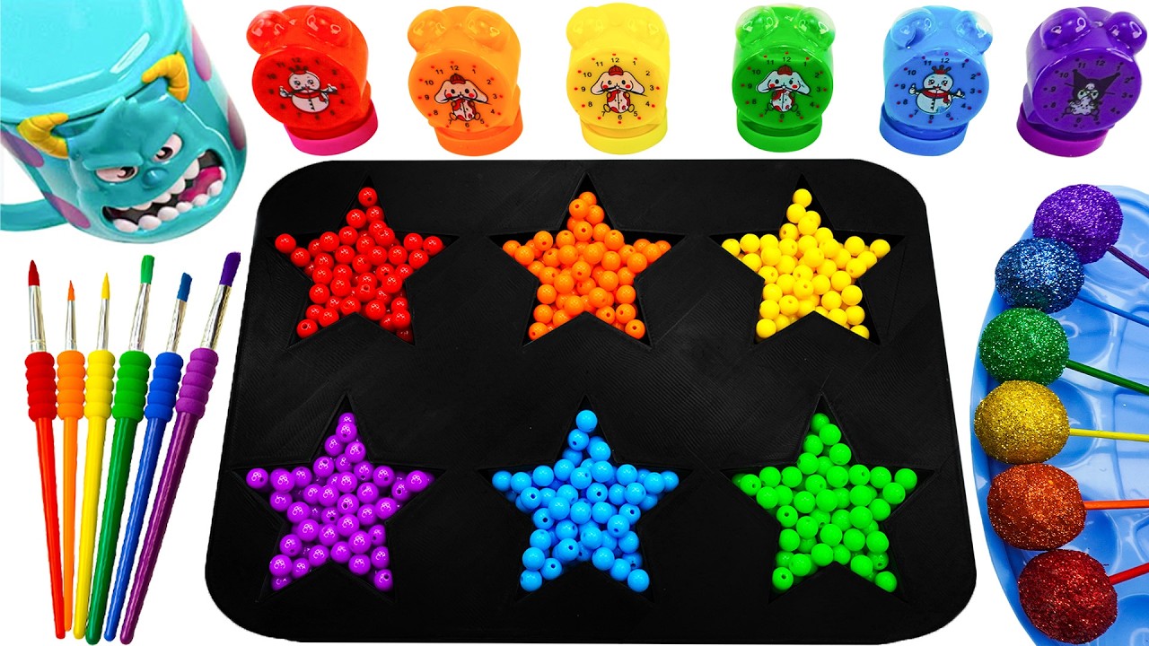Oddly Satisfying Video l DIY How To Make Rainbow Glitter Sprunki Candy BIG Star 6 Slime ASMR