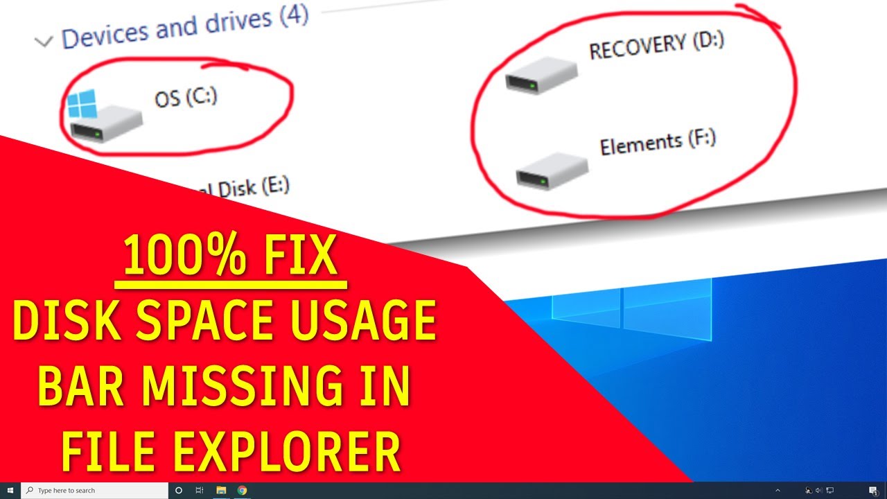[Fixed] Disk space not visible in file explorer  ||  3 easy ways
