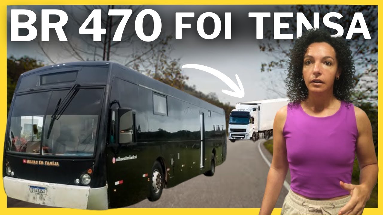 T2-E36 PNEU do CAMINHÃO ESTOUROU atrás do MOTORHOME na BR 470. Vida no motorhome em família