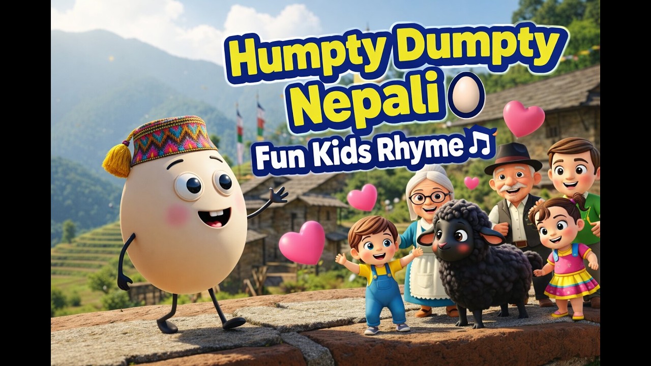 Humpty Dumpty in Nepali 🥚 Fun Kids Song | Nursery Rhymes Nepal | Nepali Bal Geet | Nepali Rhymes