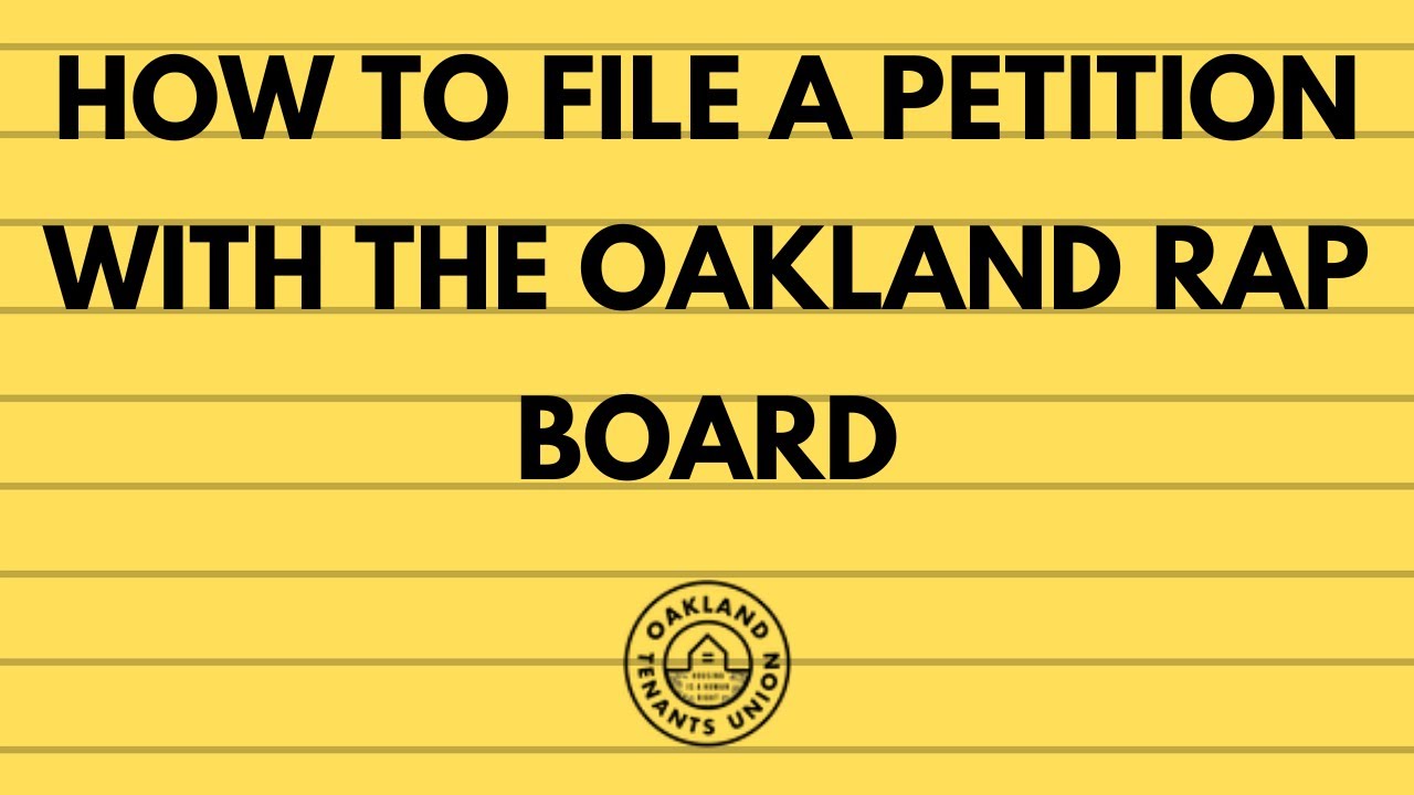 Oakland Rent Adjustment Program Tenant Petition Walkthrough