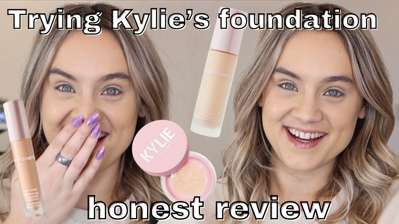 BRAND NEW KYLIE COSMETICS FOUNDATION HONEST REVIEW, POWER PLUSH FOUNDATION, CONCEALER SETTING POWDER