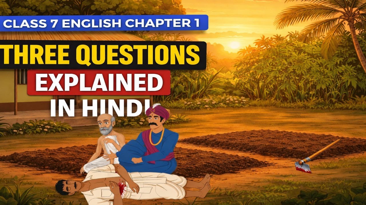 Three Questions Explained in Hindi |ANIMATED| NCERT Honeycomb Full Explanation |