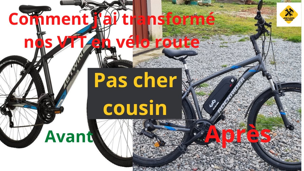 Comment j'ai transformé nos vélos décathlon pour " pas cher cousin " environ 100€ d'accessoires .