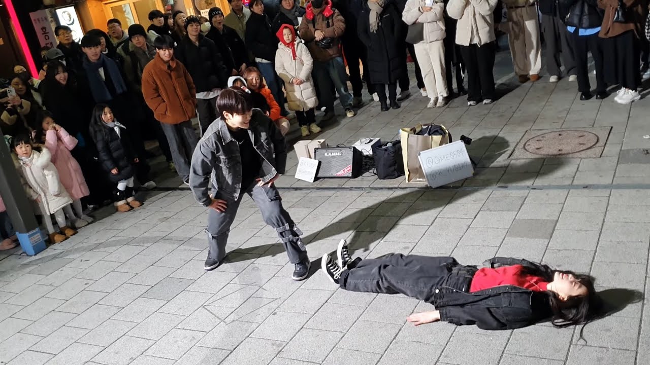 [STREET ARTIST] YU KAGAWA & HYOJIN. HAPPY BIRTHDAY HONGDAE BUSKING. 240127.