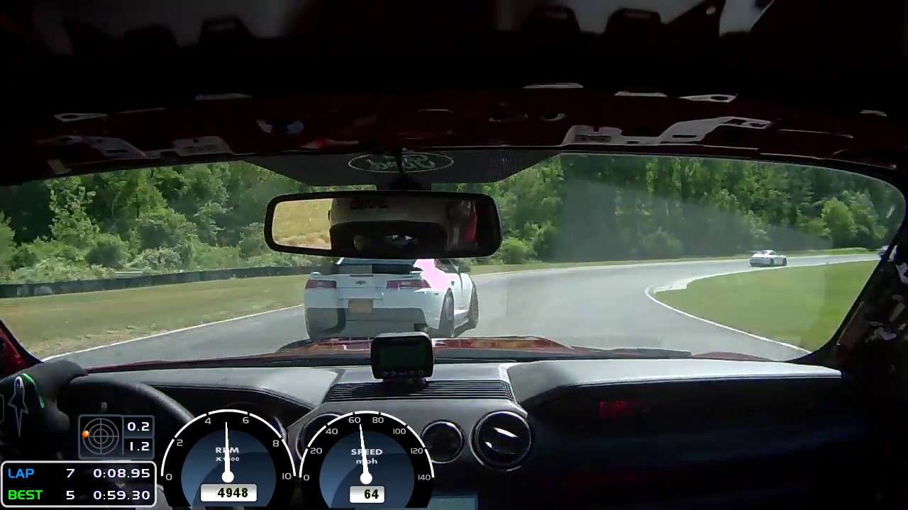 GT350 with a 59.1 at Lime Rock Park while chasing a 911 GT3 Cup Race Car.  SCDA Advanced Group