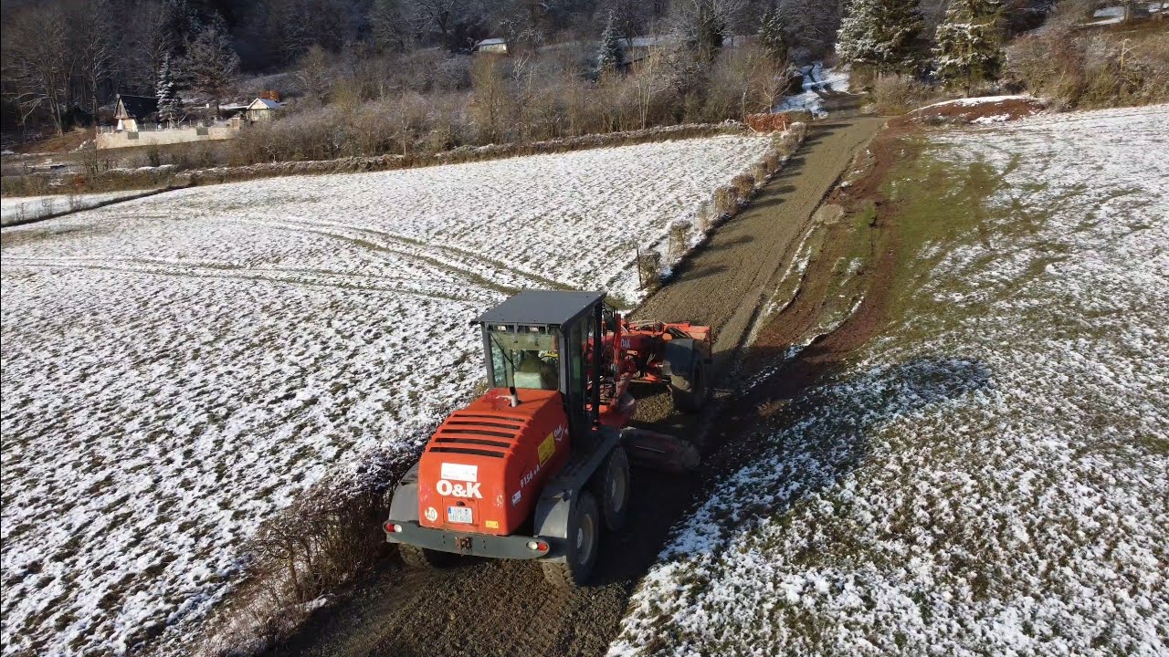 🚜❄️⛅ Schweres Gerät in der Kniebreche | Kaltennordheim | November 2025 | Rhön | Thüringen | Grader