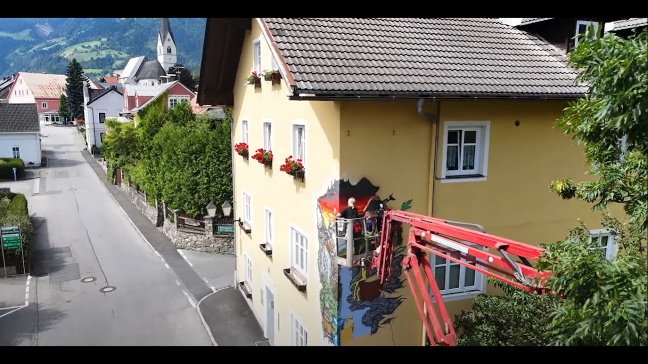 Freiluftmuseum im Mölltal - EU.Kunstwände: Ärztehaus, Obervellach