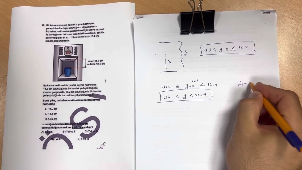 2023 TYT Matematik Kahve Makinesi sorusu &ccedil;&ouml;z&uuml;m&uuml;