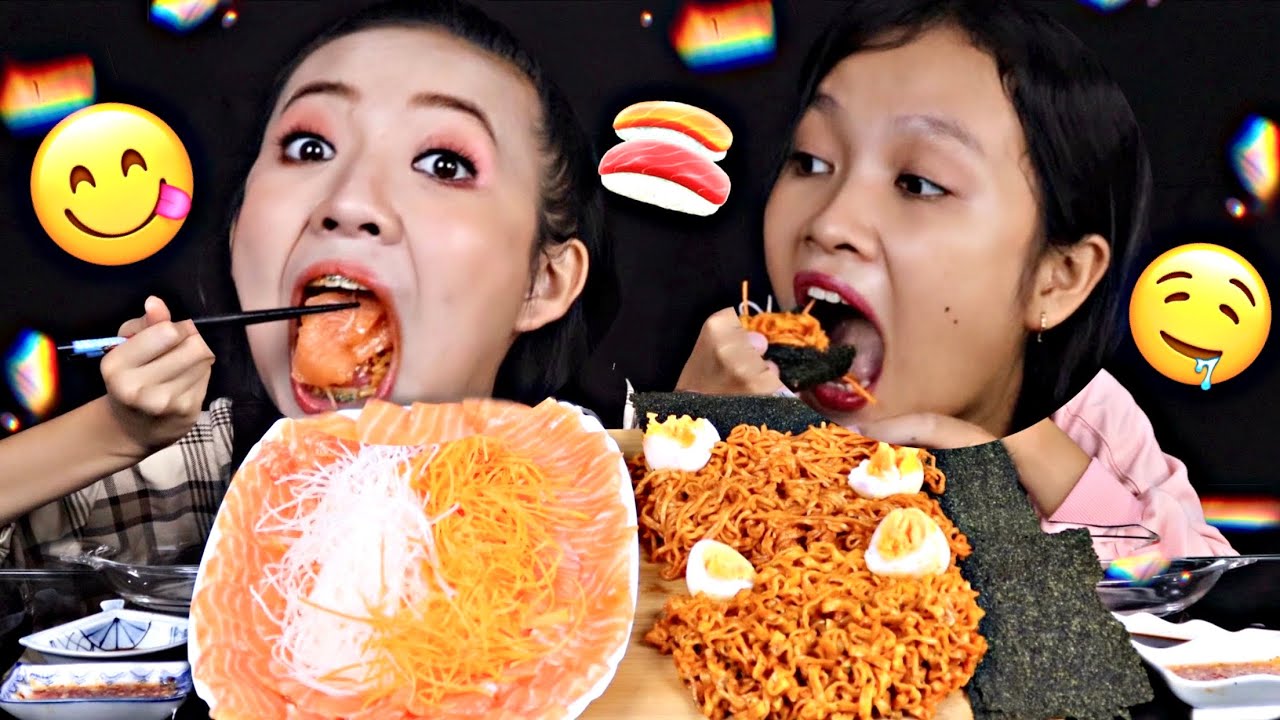 ASMR MUKBANG | មីហិរ+សាលមុន+សារាយ ft Thida Kosal