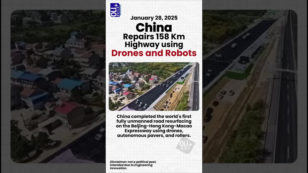 China Resurfaces 158 KM Highway Using Drones