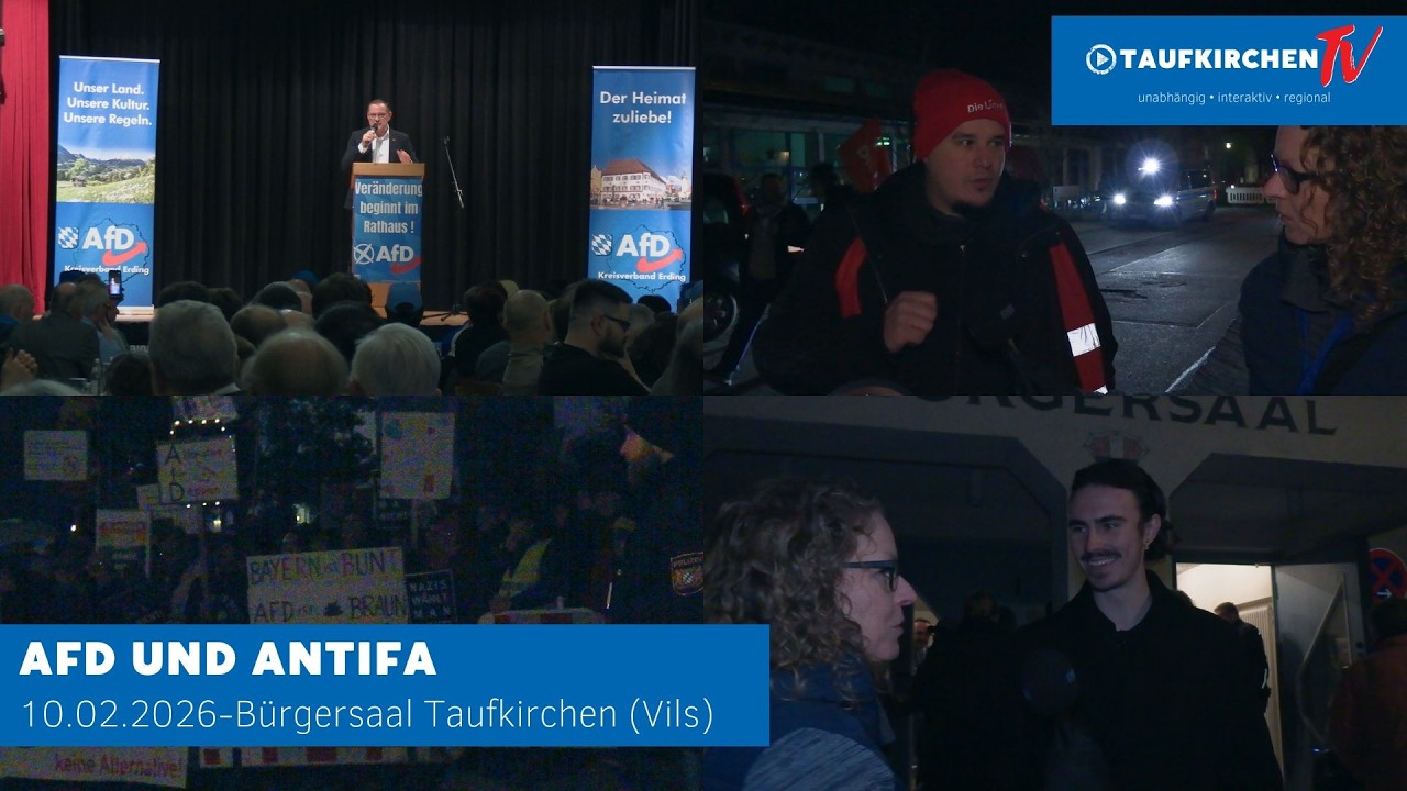 AFD und Antifa  - Wir waren vor Ort - 10.02.2026 Bürgersaal Taufkirchen (Vils)