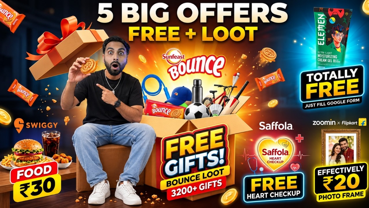 Sunfeast 3200+ FREE Gifts | Elemen FREE Cream | Swiggy New Food Loot | Zoomin Loot, Free Heart Check