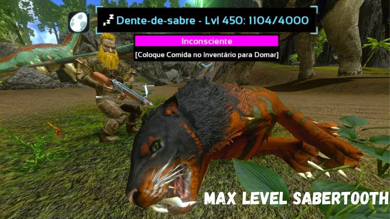 MAX LEVEL SABERTOOTH TAMING!! |ARK SURVIVAL EVOLVED MOBILE EP11 S1 (domando tigre level máximo)