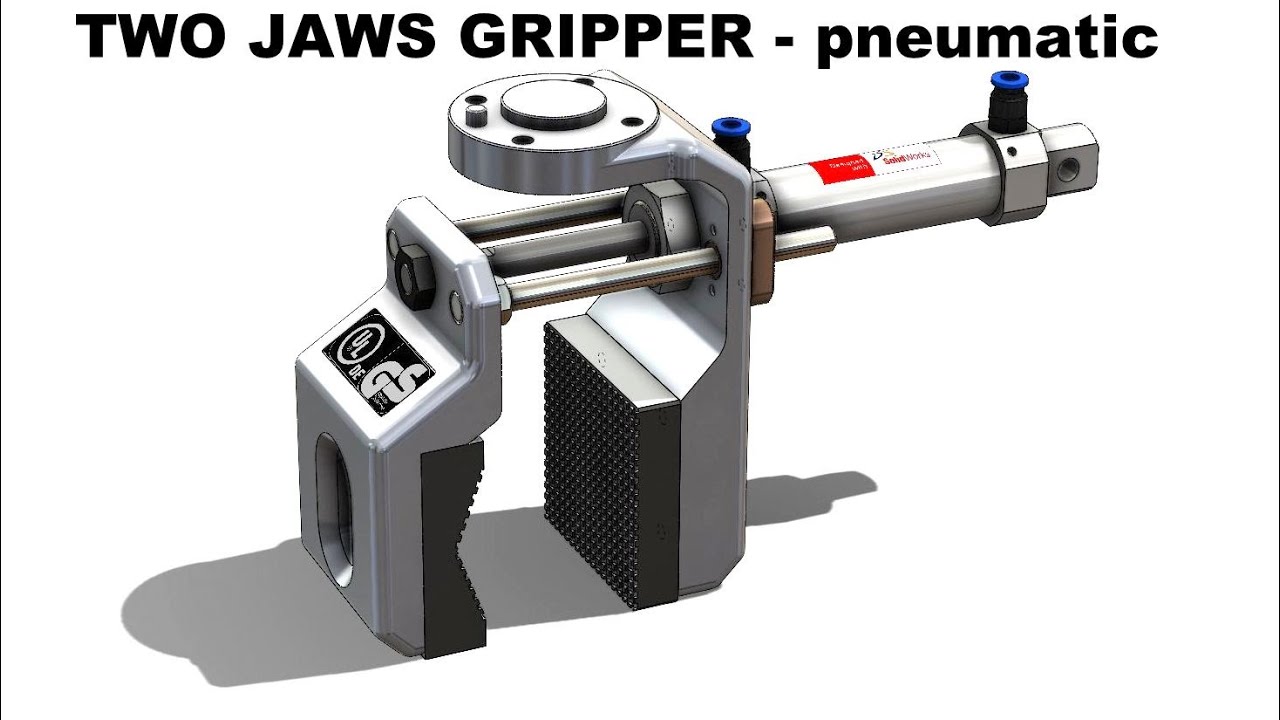 TWO JAWS GRIPPER- The safest way to grip round objects, #gripper,#mechanism,#pick_&_place,#cad.