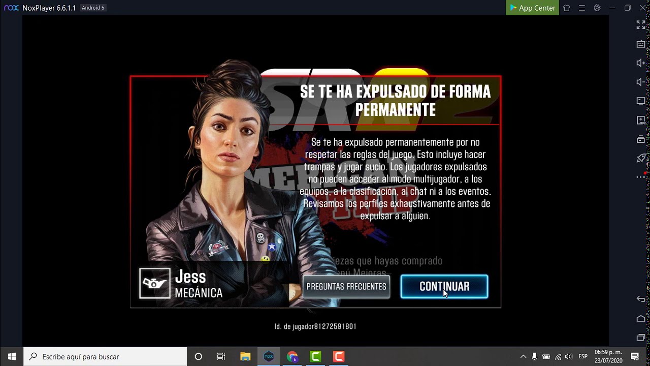 Quitando Baneo a cuenta de CSR2 2020