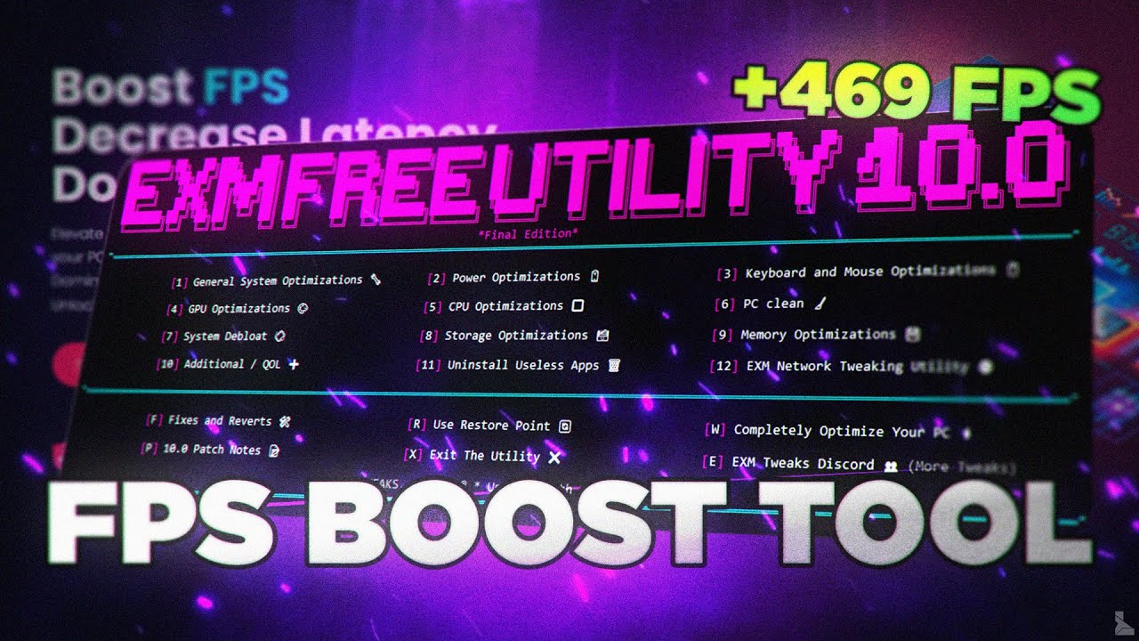 🔧 *EXM TWEAKS V10* A FERRAMENTA ULTIMATE DE OTIMIZAÇÃO DE PC (MAIS FPS, MENOS INPUTLAG)