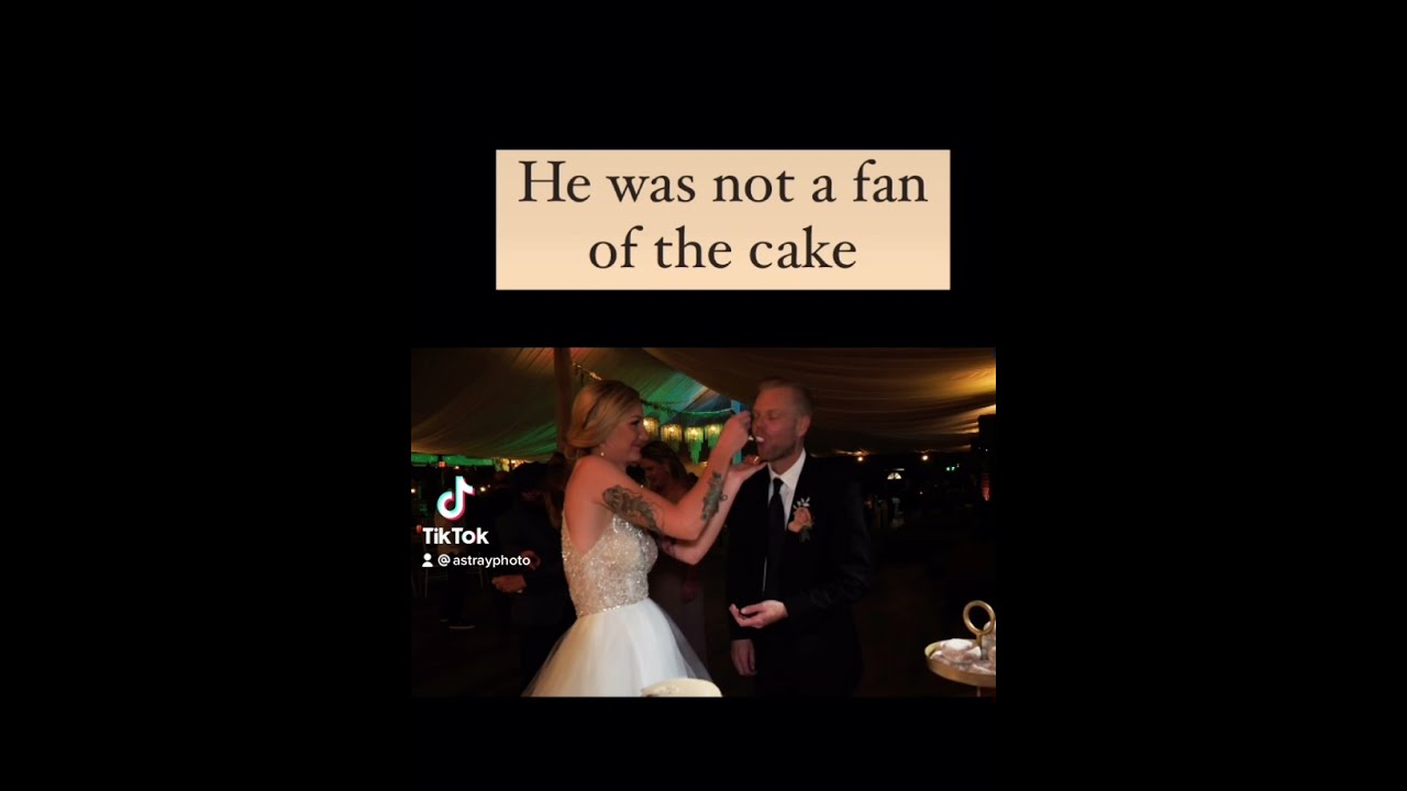 The groom was not feeling the wedding cake