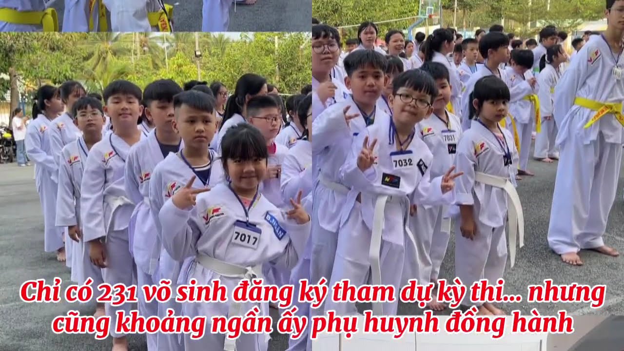 Quang cảnh kỳ thi thăng cấp đai lần 1 năm 2025 của CLB TAEKWONDO thành phố Bến Tre