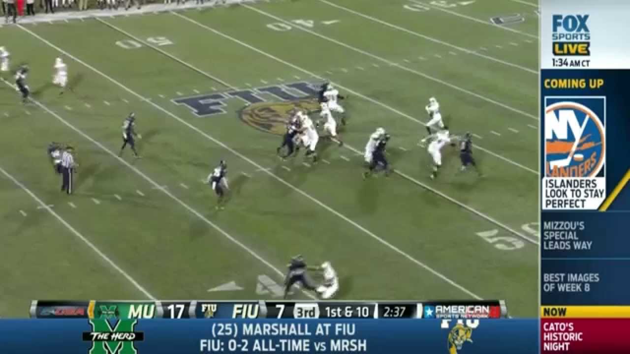 ESPN and Fox Sports Highlights - Marshall vs FIU (Rakeem Cato Sets NCAA Record)