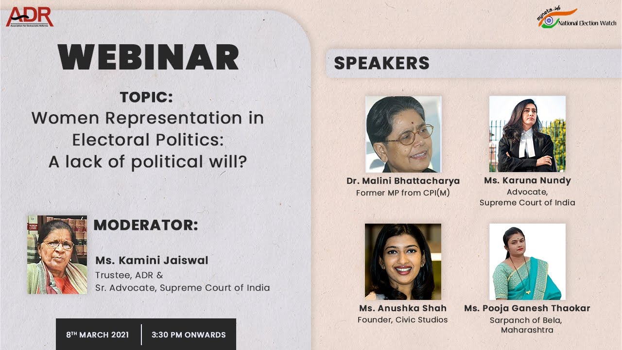 Webinar on Women Representation in Electoral Politics: A lack of political will?