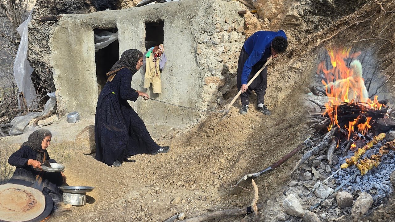 Cave Life in the Mountains of Iran 🪨 | Struggling to Survive in Harsh Conditions