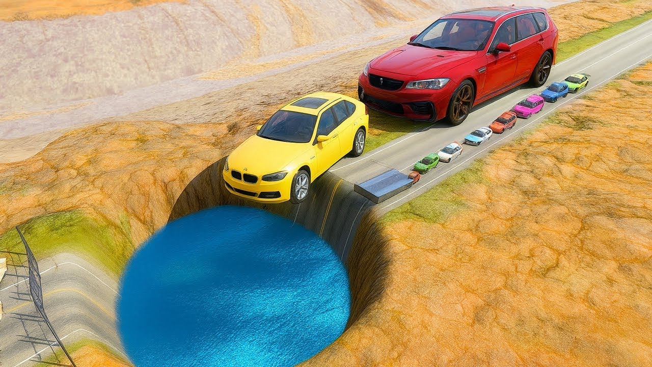 Cars vs Big  & Small car vs Giants death Pit Beamng drive