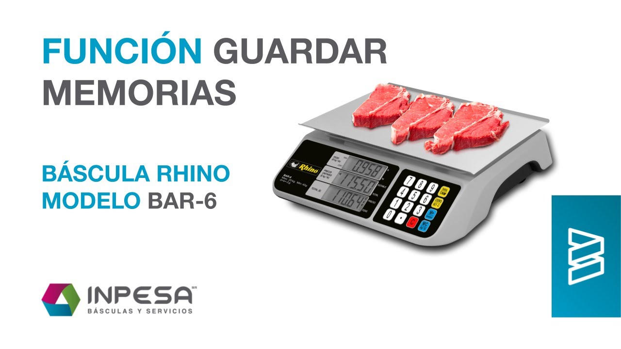 Guardar Memorias, báscula Rhino modelo BAR-6