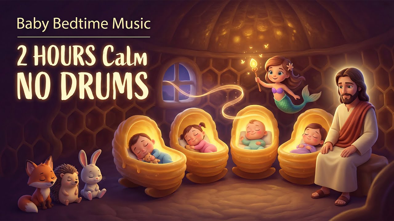 🎧 NO DRUMS Christian Sleep Lullaby ✝️ | Baby Bedtime Music 🌙 | 2 HOURS Calm