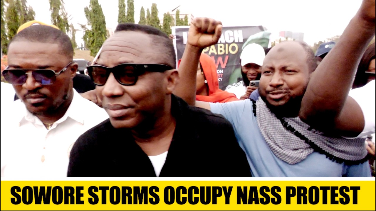 Jubilation as Sowore Storms Occupy NASS Protest, Demand Mandatory E-Transmission of Results