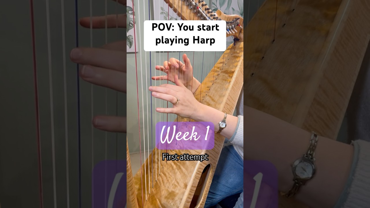 1 week vs 6 weeks of playing harp progress!