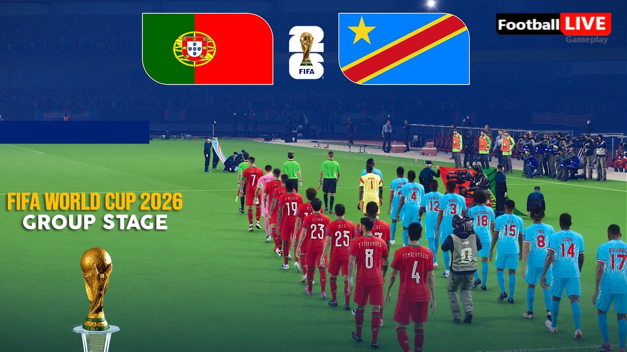 Portugal vs DR Congo - FIFA World Cup 2026 Group Stage | Full Match All Goals | Simulation PES