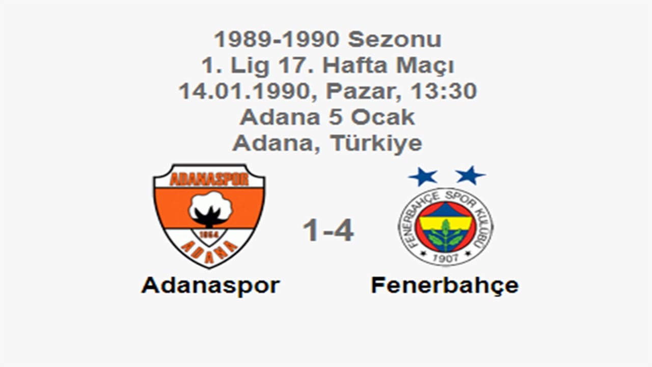 Adanaspor 1-4 Fenerbahçe [HD] 14.01.1990 - 1989-1990 Turkish 1st League Matchday 17
