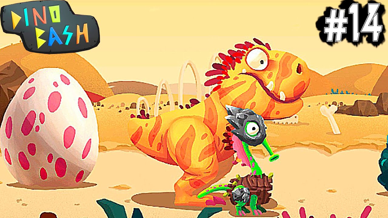 DINO BASH Динозавры Атака Троглодитов #8 веселые видео игры про динозавров. Dinosaurs.