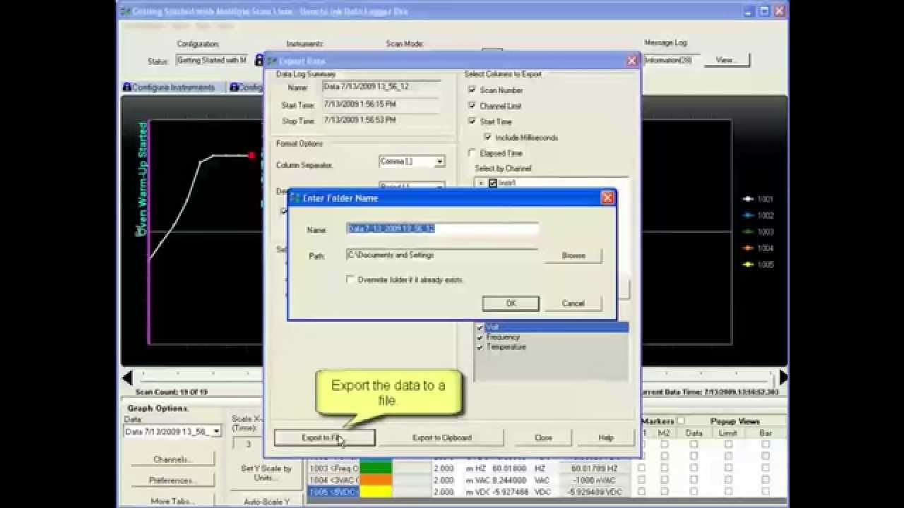 Data Logger Pro, Using Advance Features: Multiple Scans, Events and Scripts