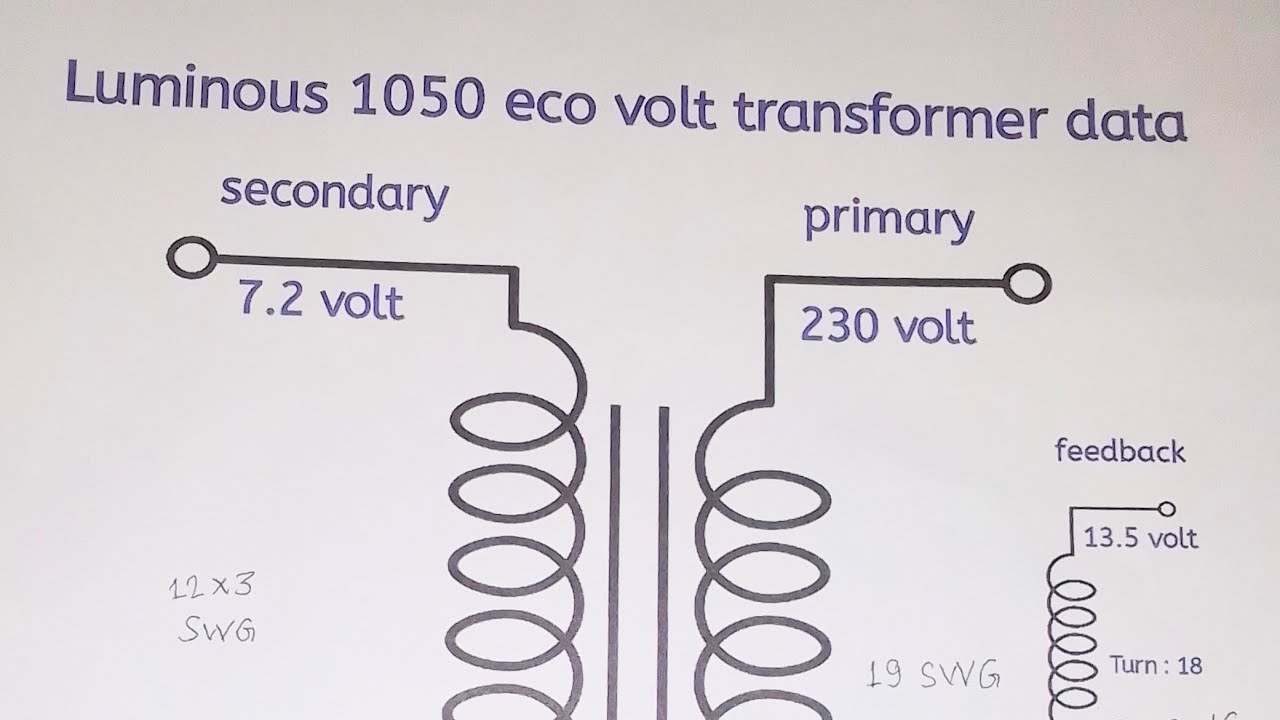 Luminous 1050 eco volt transformer data ||