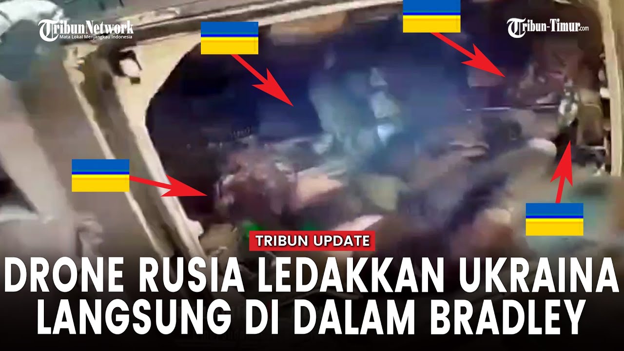 Drone Rusia Masuk dan Meledak Dalam Kendaraan Bradley, Tentara Ukraina Ikut Membara