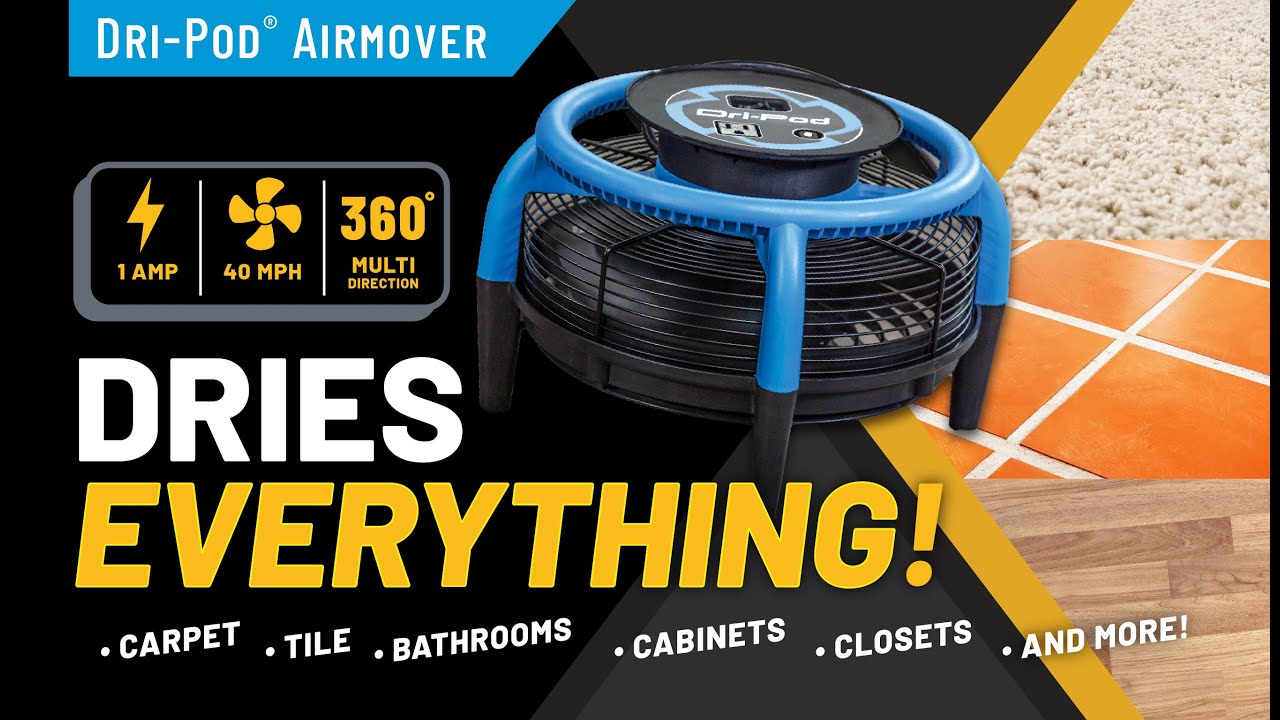 Dry in All Directions with Dri-Pod Compact Air Mover