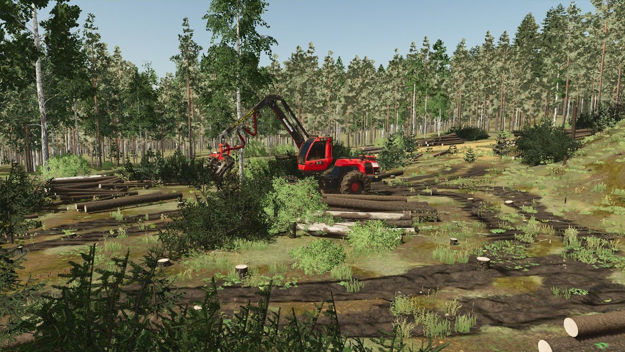FS25 | Harvesting Spruce (Komatsu 951) | Timelapse