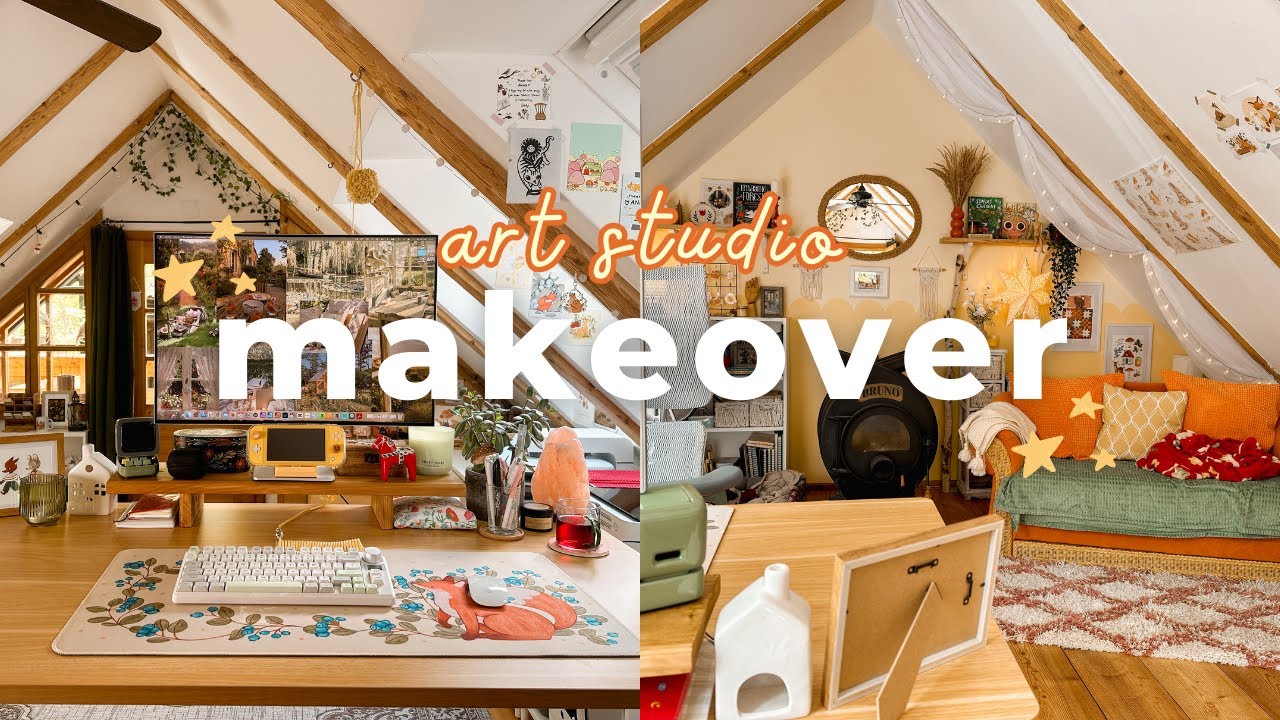 Art Studio Makeover ✿ Cozy & New Small Business Work Space/Setup | Studio Vlog 34