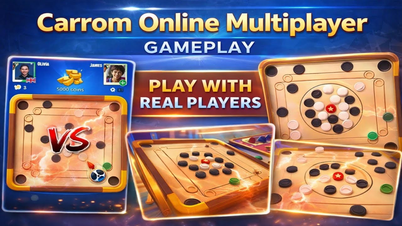 Carrom Online Multiplayer Game Gameplay (Android) | Online Matches & Smooth Carrom Shots