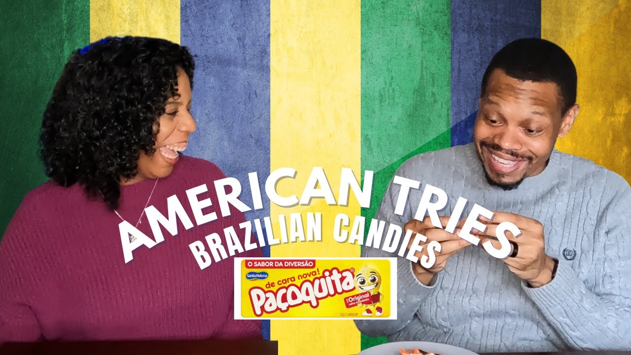 AMERICAN REACTS TO BRAZILIAN CANDIES | (Americano prova doces brasileiros)