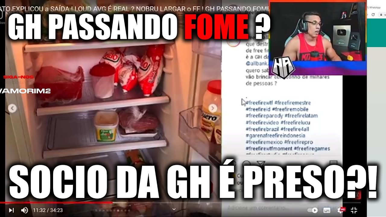 HUDSON AMORIM REAGINDO GH PASSANDO FOME ?! FREE FIRE