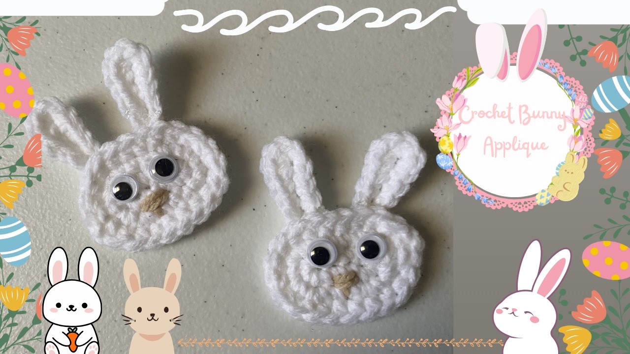 Easy & Cute Bunny Applique 🐇 | Quick Easter-themed Crochet Tutorial