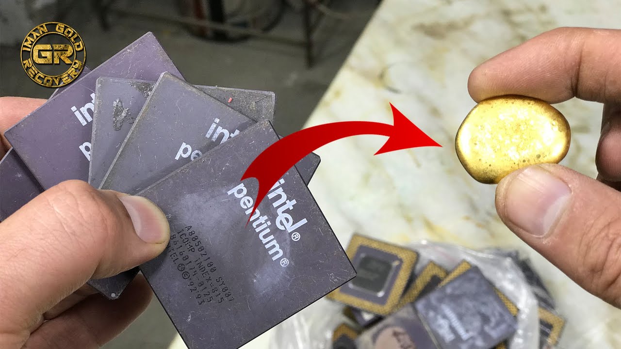 Извлечение золота из 1 кг Процессоры İntel Pentium | Извлечение золота из процессоров CPU