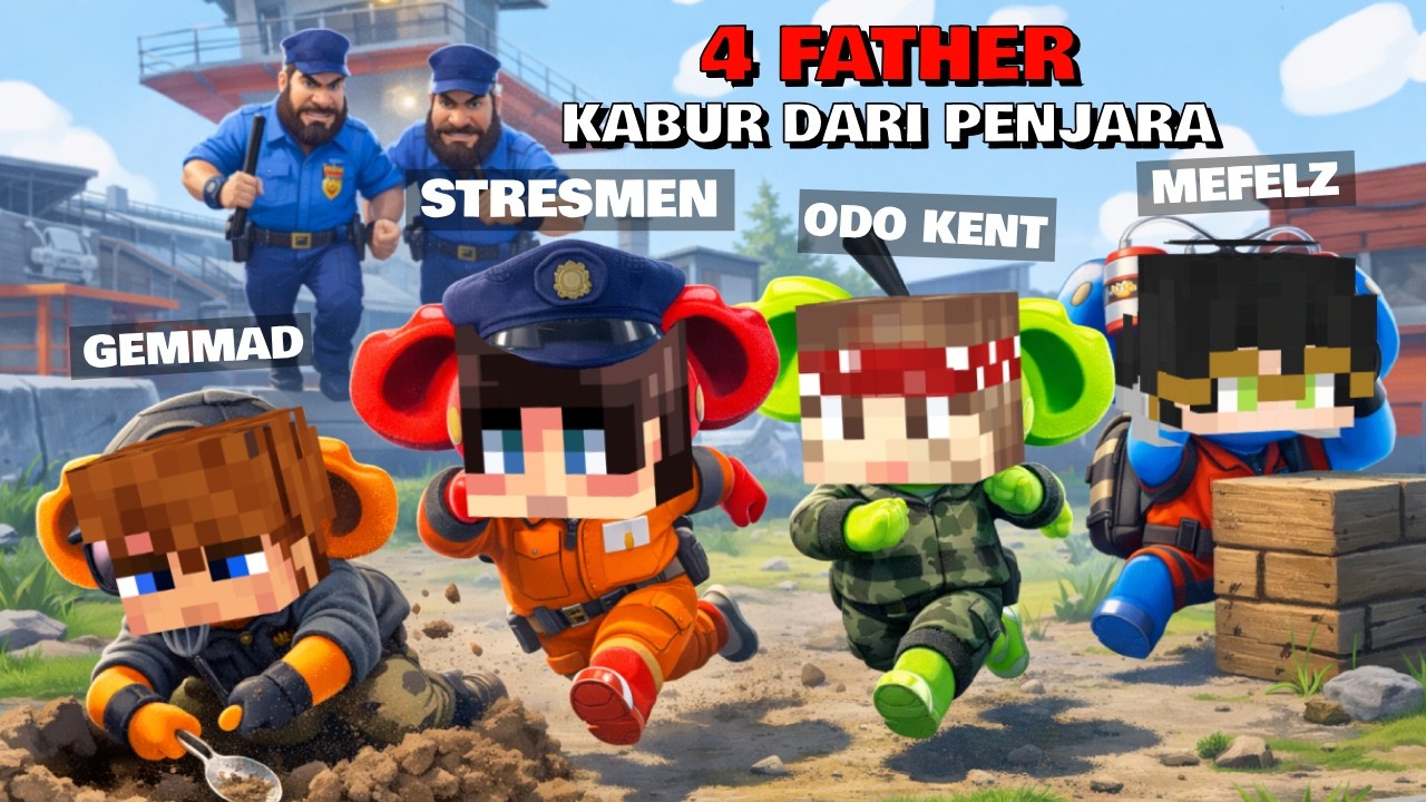 4 FATHER JADI BURONAN !? KITA KERJASAMA BUAT KABUR DARI PENJARA INI..