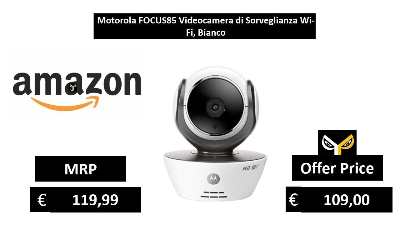 Motorola FOCUS85 Videocamera di Sorveglianza Wi-Fi, Bianco