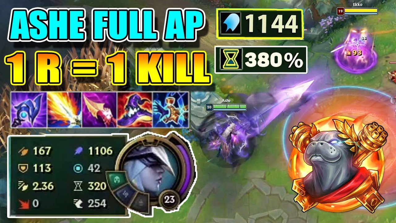 1 R = 1 CHÁU? ASHE 1100 AP BẮN TIỄN ONE SHOT CỰC ĐÃ TẠI CHẾ ĐỘ URF!