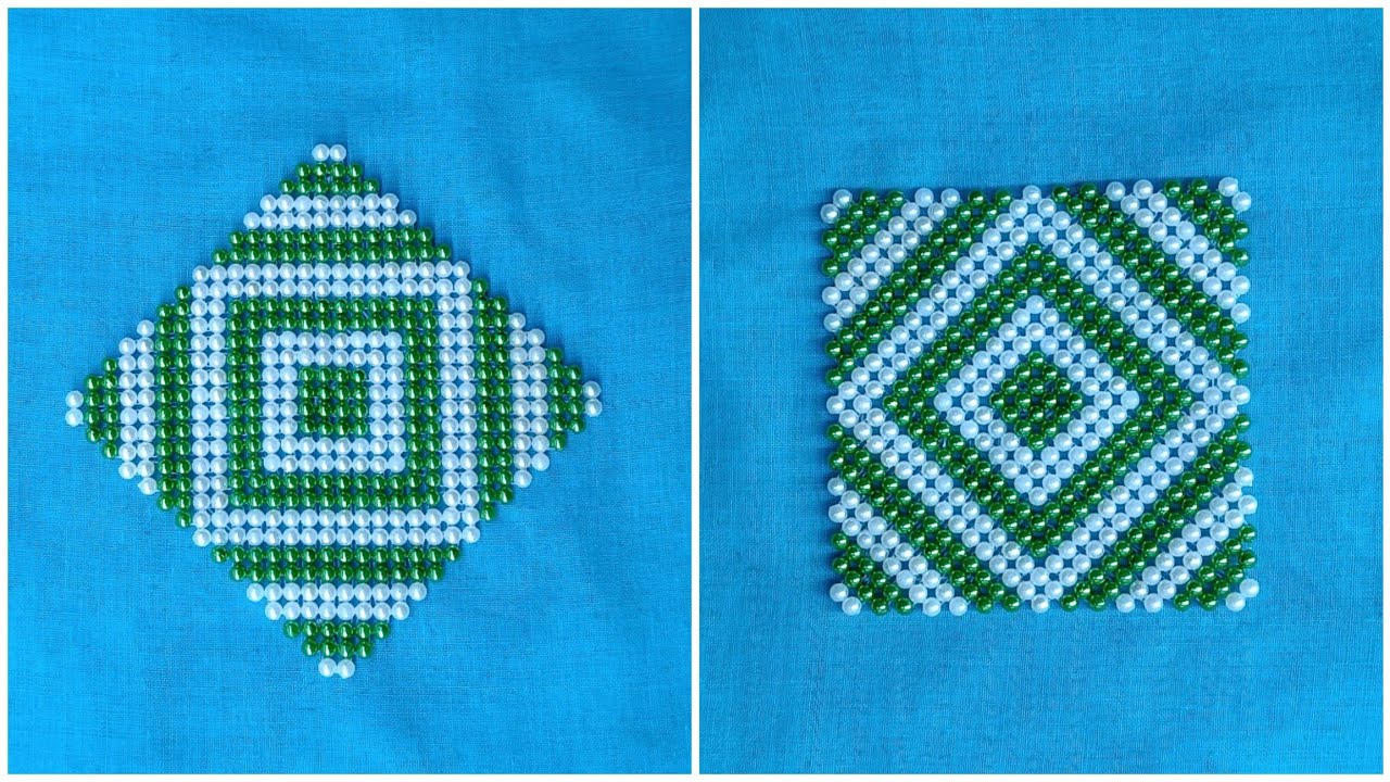 Beaded Rangoli Design | Pearl Beaded Table Mat | DIY Beads Craft | Readymade Rangoli | Pearl Beaded